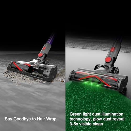 Cordless Vacuum Cleaner, 550W 48kPa 60 Mins Runtime Vacuum Cleaners for Home, Stick Vacuum with Intelligent Display, Rechargeable Battery and Anti-Tangle Brush, Perfect for Pet Hair/Carpet/Floors