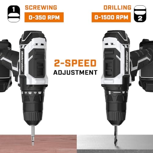 20V Cordless Drill Sets Combo Kit,3/8” Drill and 1/4” Impact Driver Set Perfect for Home Repair,with LED Light,33-Piece Drill Bit Set & Bag,Charger, Battery Pack,And Carrying Bag