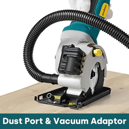 Enventor Mini Circular Saw, 4.8A Electric Circular Saws Corded with Laser Guide, 4000RPM, 3 Saw Blades 3-3/8" Max Cutting Depth 1-1/16", Compact, Power for Wood, Soft Metal, Tile, Plastic