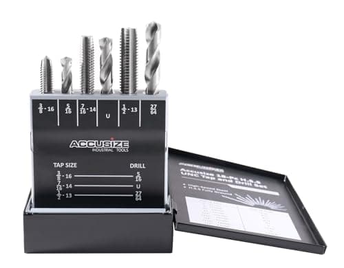 Accusize Industrial Tools U.N.C. 18 Pc H.S.S. Tap and Drill Set, 0001-0040