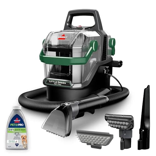 BISSELL Little Green Pet Pro Portable Carpet and Upholstery Deep Cleaner, Car/Auto Detailer with Self-Cleaning Tough Stain, Pet Hair Removal, Crevice Tool (3909)