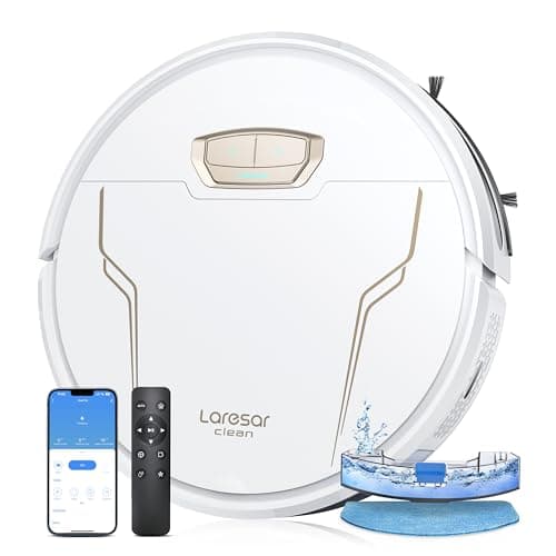 Robot Vacuum and Mop 4000Pa Suction, 3 in1 Robotic Vacuums with Self-Charging, App&Remote&Voice Control, Robot Vacuum for Pet Hair, Carpet, Hard Floor(White)