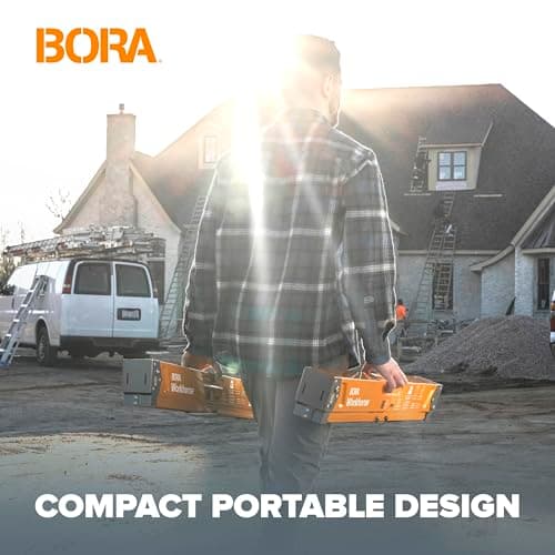 BORA Workhorse Saw horses 2 pack Folding Heavy Duty Legs, Metal Saw horse with 2x4 Bracket Built in Bottle Opener Professional Saw Horse for Woodworking Carpenters Contractors PM-3350T