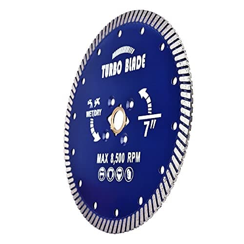7" Diamond Turbo Blade Granite Diamond Blade for Granite Marble Porcelain Tile Wet/Dry Cutting