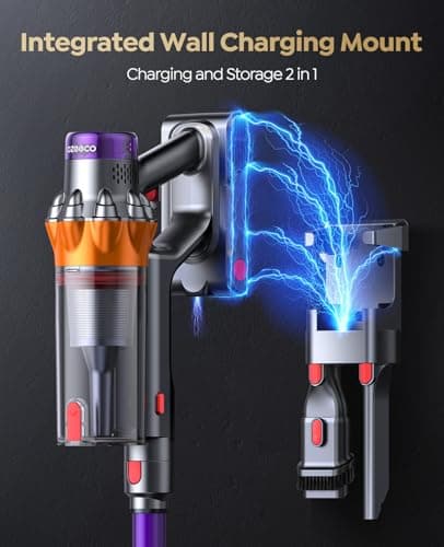 Cordless Vacuum Cleaner, 550W/45KPA/60Mins(ECO Mode) Vacuum Cleaners for Home, Self-Standing Stick Vacuum with Wall Mount Charging and Auto Mode, Handheld Vacuum for Pet Hair/Carpet/Floor