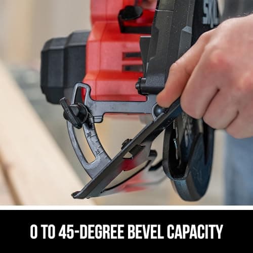 SKIL 20V Brushless 6-1/2In. Cordless Compact Circular Saw Kit for Wood Cutting including 2.0Ah Battery and Charger-CR6413B-11