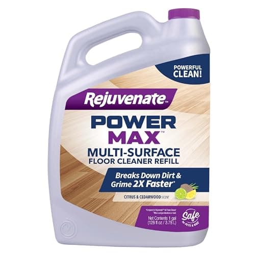 Rejuvenate PowerMax Multi-Surface Floor Cleaner, 128 Ounces, Breaks Down Dirt And Grime On Sealed Hardwood, Tile, Vinyl, Laminate To Deliver A Powerful, Deep Clean With Citrus And Cedarwood Scent