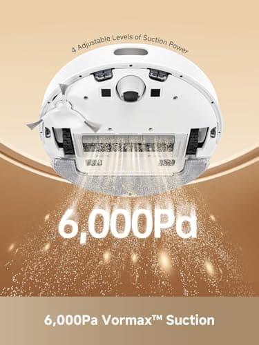 DREAME D10 Plus Gen 2 Robot Vacuum and Mop with Self-Emptying Base for 90 Days of Cleaning, 6000 Pa Suction and LiDAR Navigation, Obstacle Avoidance, Wi-Fi Connected