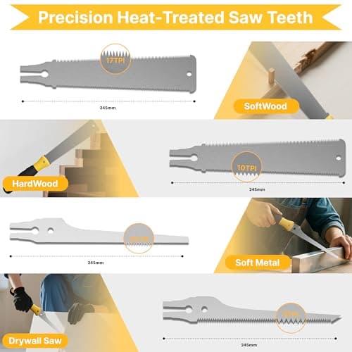 GARTOL Miter Box and Saw Set, 4-Piece Japanese Hand Saw for Wood Cutting, Woodworking Tools for Precise Miter and Bevel Cuts with 3 Replaceable Blades for DIY, Crafting, Furniture Making & Carpentry