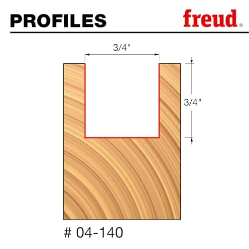 Freud Double Flute Straight Bit with Tico Hi-Density Carbide for Maximum Performance - 2 Cutters, 24000 RPM, 3/4" Height, 3/4" Diameter, 2-1/8" Length, 1/4" Shank - 04-140