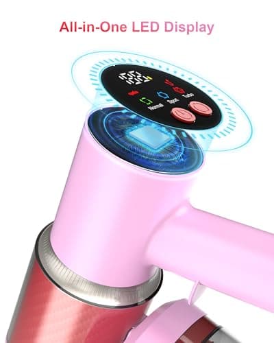 Pink Cordless Vacuum Cleaner, 45Kpa/550W/60 Mins Runtime Stick Vacuum with Self-Standing and Touch Screen, Anti-Tangle Wireless Vacumm, Vacuum Cleaners for Home/Pet Hair/Carpets/Floors