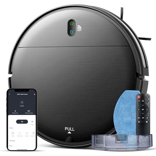 Robot Vacuum and Mop Combo, 2 in 1 Mopping Robot Vacuum Cleaner with Schedule, Wi-Fi/Voice/App, Strong Suction, Easy of Use, Self-Charging Robotic Vacuum, Slim, Ideal for Hard Floor, Pet Hair, Carpet