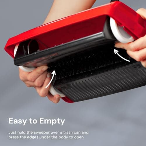 Ewbank Speedsweep Carpet Sweeper - Compact, Lightweight, Non-Electric Floor Cleaner - 46" Height, 12 oz, Red