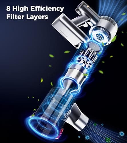 Cordless Vacuum Cleaner, 500W 40Kpa 60Mins Vacuum Cleaners for Home, Anti-tangle Stick Vacuum with Self-Standing, Wall Mount Charging, LDE Display, Wireless Vacuum for Carpet Pet Hair Hardfloor