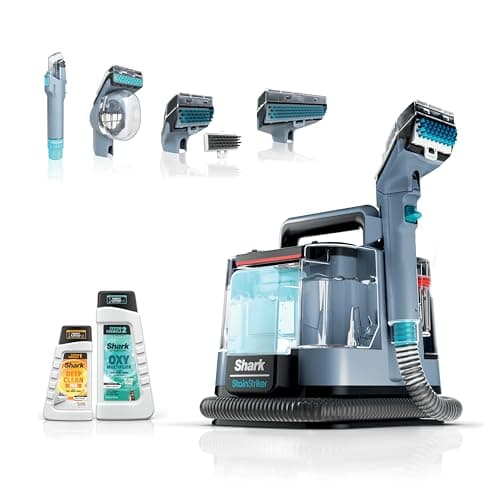 Shark StainStriker Portable Carpet Upholstery & Area Rug Cleaner, Bonus XL Tool & Full-Size Cleaning Solution, Stain & Odor Remover, Perfect for Car Interiors, 4 Cleaning Tools, Nordic Blue, PX202BRN