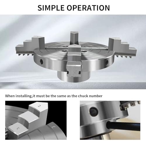 6 Inch Wood Lathe Chuck Set 4 Jaws Self-Centering Lathe Chucks Thread 1 x 8TPI Lathe Chuck for Woodturning