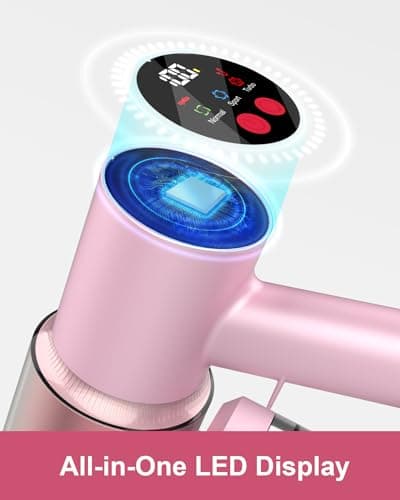 Pink Cordless Vacuum Cleaner, 45Kpa/550W/60 Mins Runtime Stick Vacuum with Self-Standing and Touch Screen, Anti-Tangle Wireless Vacumm, Vacuum Cleaners for Home/Pet Hair/Carpets/Floors