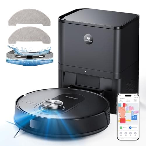Proscenic Q8 Max Robot Vacuum and Mop with Self Emptying for 60 Days, 5,000 Pa Suction, LiDAR Navigation with Home Mapping, 200 Min Run, Auto Self-Charging, WiFi APP Control for Floor