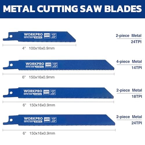 WORKPRO 32-Piece Reciprocating Saw Blade Set - Metal/Woodcutting Saw Blades, Pruner Saw Blades with Organizer Pouch