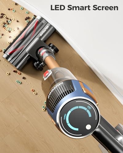 Cordless Vacuum Cleaner, 30Kpa Vacuum Cleaners for Home, Max 50Mins Runtime, Anti-Tangle Stick Vacuum, LED Screen, 1.5L Dust Cup, Rechargeable Lightweight Vacuum for Hardwood Floor, Carpets, Pet Hair
