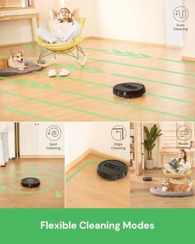 Robot Vacuum,2 in 1 Mopping and Vacuuming, App/Voice/Remote Control,Self-Charging Robotic Vacuum Cleaner,Good for Hard Floor, Low-Pile Carpet, Pet Hair (Small)