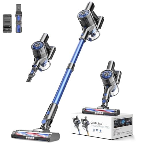 Cordless Vacuum Cleaner, Vacuum Cleaner for Home with 80000 RPM High-Speed Brushless Motor, Up to 40 Mins Runtime, 2 Adjustable Suction, Anti-Tangle, Lightweight Stick Vacuum for Hard Floor