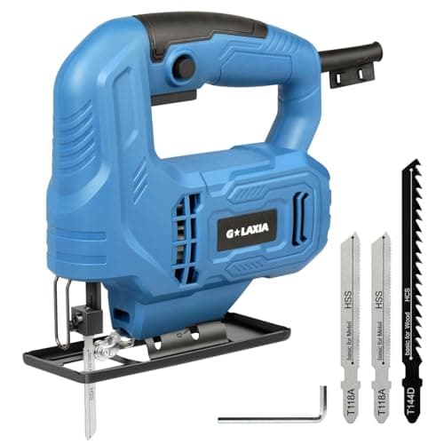 4-1/2" 3400RPM Cordless Circular Saw with Laser Guide and 3.5 Amp Corded Jig Saw with 3pcs Cutting Blades