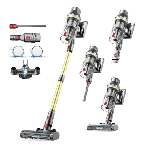 Cordless Vacuum Cleaner, 550W/48Kpa Self-Standing Vacuum Cleaners for Home, up to 70 mins Run Time, Powerful Suction with Touch Screen, Stick Vauum Cleaner for Pet Hair,Carpet,Hardwood Floor