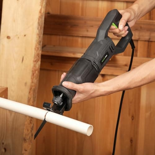 GALAX PRO 120V Reciprocating Saw, 6.0 Amp Variable Speed Corded Reciprocating Saw with1-1/8" Stroke Length, 2800RPM and 6" Max for Wood, Metal, PVC Pipe Cutting