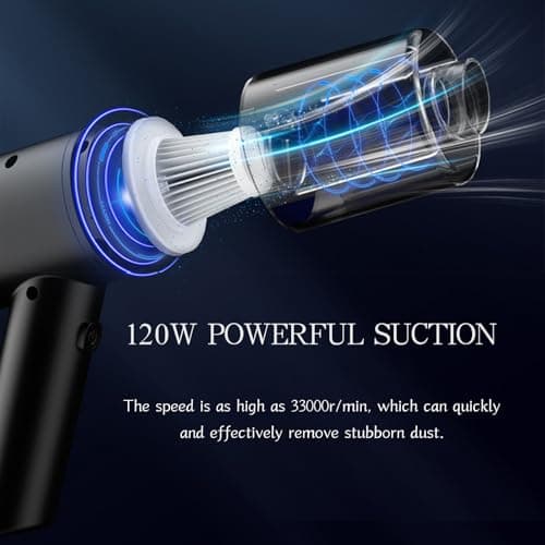 purux Handheld Vacuum Cordless Car Vacuum Cleaner with Multi-Nozzles, 12000Pa Powerful Suction Rechargeable Hand Vacuum, Portable Wet and Dry Mini Vacuum Cleaner Dust Buster for Car Home Office Pet