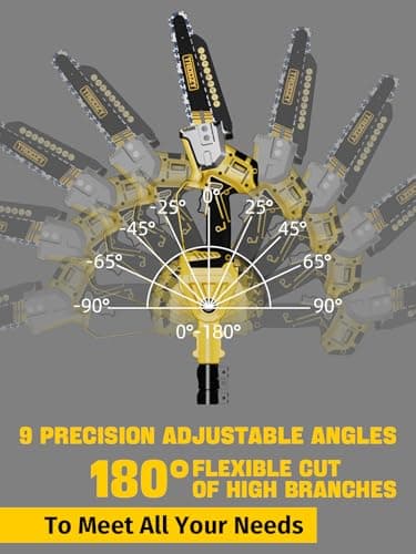 8-INCH Cordless Pole Saw, 2-IN-1 Chainsaw with 4.0Ah Battery Powered, Electric Tree Trimmer Branch Cutter with Extendable Pole, Pruning & Wood Cutting