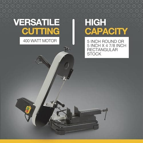 Klutch Benchtop Metal Cutting Band Saw - 5in. x 4 7/8in., 400 Watts, 110–120V