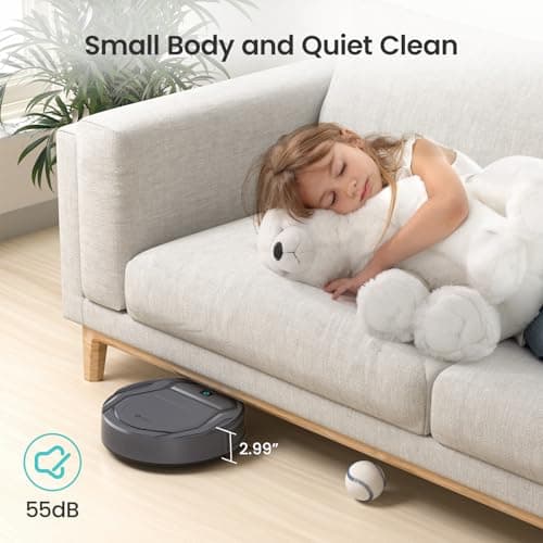 Lefant M210 Pro Robot Vacuum, Slim & Quiet, 3 Adjustable Suction Levels, 120 Min Runtime, Freemove 3.0, WiFi/App/Alexa, 6 Modes for Pet Hair, Hard Floors & Low Carpets, Self-Charging, Gray