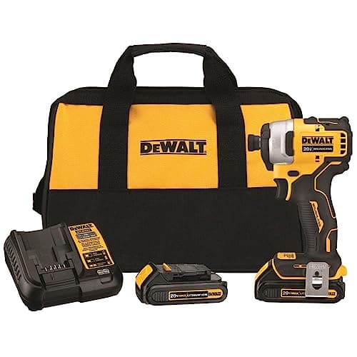 DEWALT ATOMIC 20V MAX* Impact Driver, Cordless, Compact Kit, 2 Batteries, 1/4-Inch (DCF809C2)