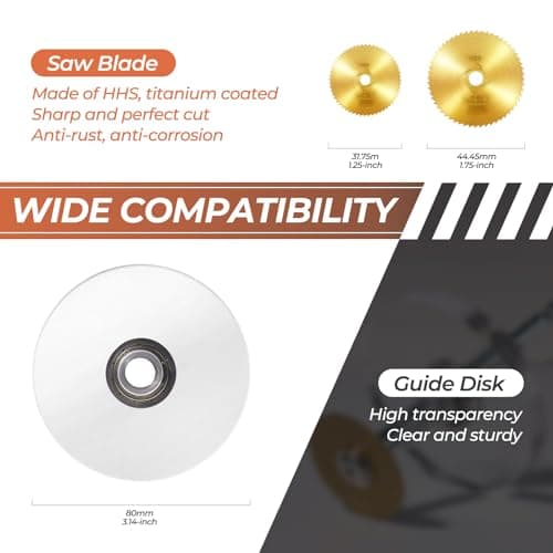 Upgraded 1/4" Hex Shank PVC Pipe Inside Cutter (4 PCS Titanium Coated Saw Blades), PVC Cutting Tool with Scaled Adjustable Depth Gauge for Cutting PVC Pipes, Plastic Pipes