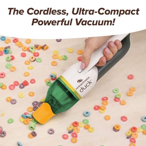 Duck Compact Cordless Vacuum by Horsepower, Gold Edition, Ultra-Powerful Upgraded Battery for Extra-Long Run Time, AS-SEEN-ON-TV, Strong Suction, Easy to Store, Portable & Rechargeable. Home & Auto