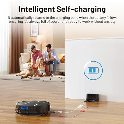 Robot Vacuum and Mop Combo,4200Pa Powerful Robotic Vacuum Cleaner with Self-Charging, Home Automatic Robot Aspiradora for Hard Floor, Low Carpet, Pet Hair, App&Voice&Remote Smart Control