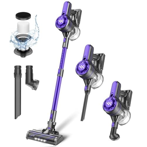 Vacuum Cleaners for Home, Cordless Vacuum Cleaner Powerful Suction with 80000 RPM, Up to 40mins Runtime, Rechargeable, Wall-Mounted, Tangle-Resistant Stick Vacuum for Carpet, Hard Floors