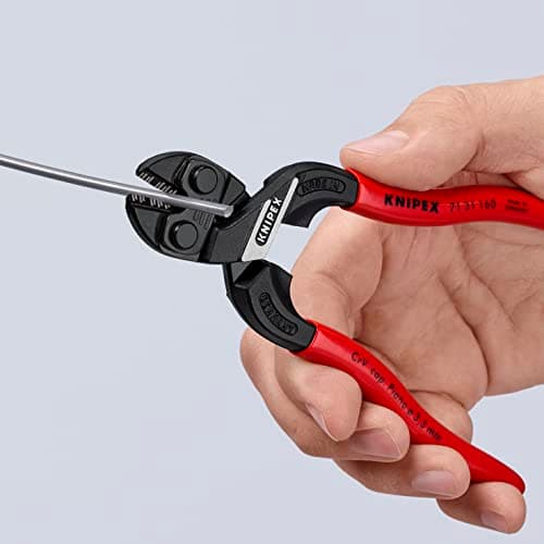 Knipex CoBolt® S Compact Bolt Cutters with recess in the cutting edge black atramentized, plastic coated 160 mm 71 31 160