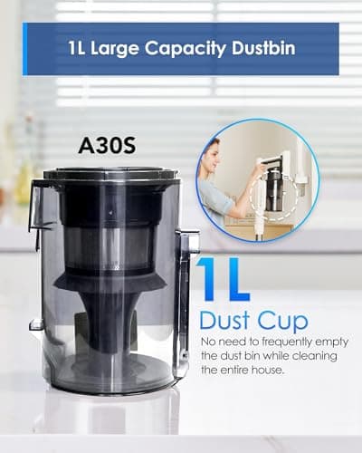 Tineco A30S Cordless Stick Vacuum Cleaner, 160W Suction & Replacement Battery for A30S -25.2 Volt 2500mAh Space