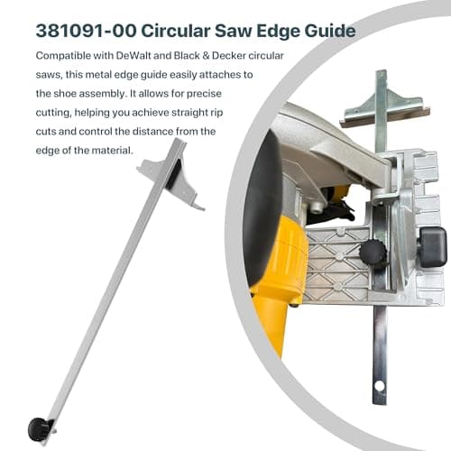 381091-00 Circular Saw Guide Replacement – Compatible with De-Walt DC390K, DW936, DC300, DC310, DCS391B, DCS393, DC390B Edge Guide Saw Fence for Cordless Circular Saws