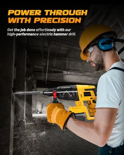 Cordless SDS Hammer Drill for Dewalt 20V MAX Battery, Brushless Rotary Hammer Drill with Safety Clutch for Concrete/Masonry (No Battery)