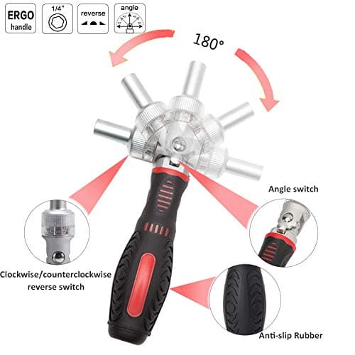 61 in 1 Ratcheting Screwdriver Set, Magnetic Screwdriver Bit Set with Rotatable Ratchet Handles, Sockets & Bits, Household Repair Tool Kits for Computers, Electronic Devices, Furniture