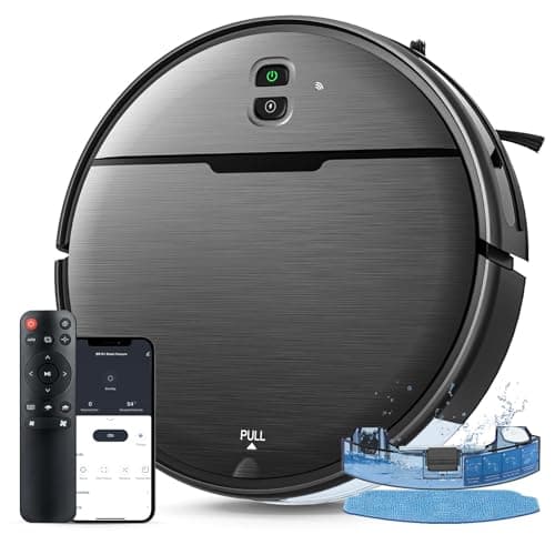 Robot Vacuum and Mop Combo, 2 in 1 Mopping Robot Vacuum Cleaner Compatible with WiFi/App, Robotic Vacuum Up to 2300Pa Suction, Self-Charging, Slim, Ideal for Hard Floor, Pet Hair, Low Pile Carpet