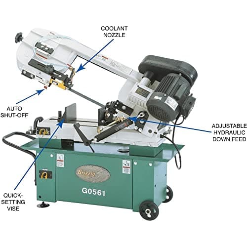 Grizzly Industrial G0561-7" x 12" 1 HP Horizontal Metal Cutting Band Saw