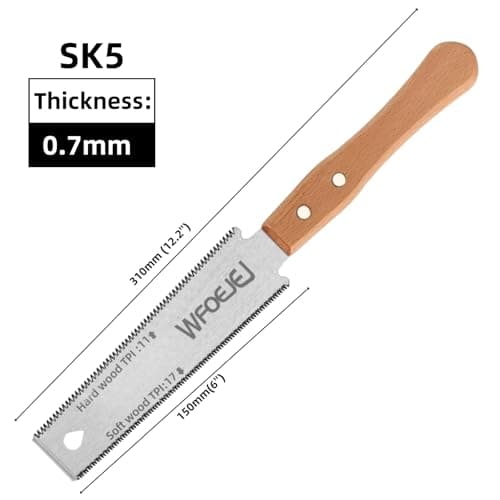 6 Inch Japanese Pull Saw，Hand Saw Woodworking Tools，Wood Handle, Sharp & Lightweight for Woodworking