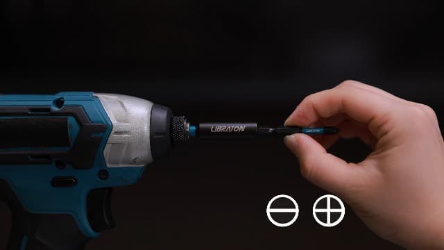 LIBRATON 24PCS Magnetic Nut Driver Set, Impact Drill Driver Bit Set 1/4", Metric and SAE Nut Drivers for Impact Drill, Impact Socket Adapters, Screwdriver Bits, Bit Holder, with Black Phosphating