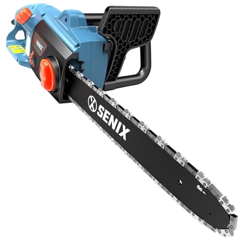 SENIX Electric Chainsaw, 18" Corded Chainsaw,15 Amp Chain Saw for Wood Cutting, Tree Trimming, Garden Tool for Pruning, Branch Cutting, Yard, Fathers Day Gift for Men,Gardener, CSE15-M