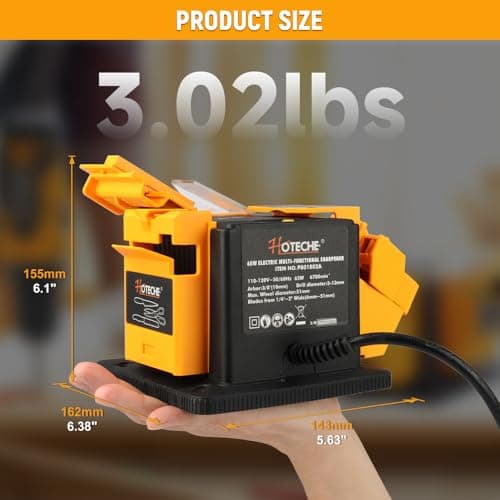 Hoteche 3-in-1 Electric Multi-Functional Sharpener 65W Universal Sharpening Station Grinding Machine for Knives, Drills, Chisels, and Scissors