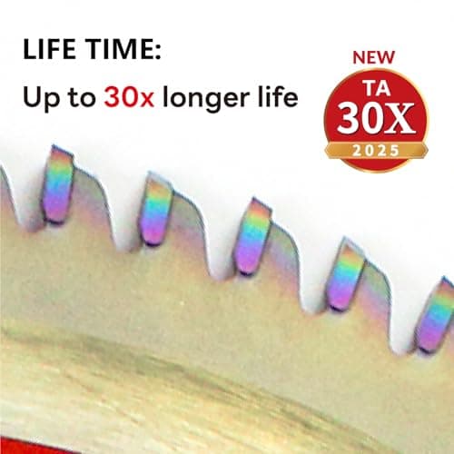 Circular Saw Blades Woodworking TA Series,10" 90-Tooth 5/8" Arbor, for Laminate, Melamine Board, Special Anti-Thermal Adhesion Coating on Cutting Edges -TA, High Finish, Long Life,10" 90T TA
